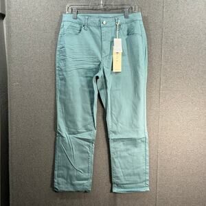 Laurie Felt Regular Wave Denim 5-Pocket Crop Straight Jeans Dusty Blue, Reg 12